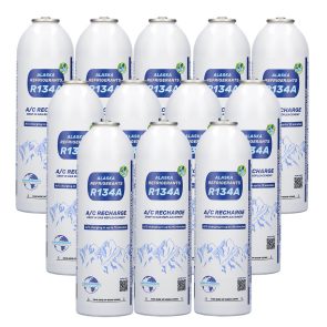 12 x Alaska Refrigerants Réfrigérant de remplacement R134a pour véhicules : pack de 12 pour ateliers