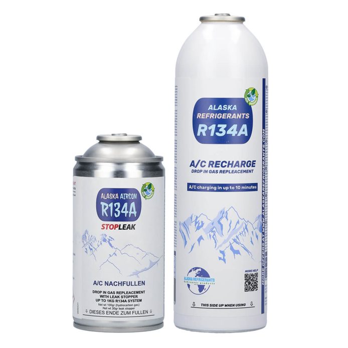 Alaska Refrigerants Réfrigérant de remplacement R134a pour véhicules + colmatant de fuites
